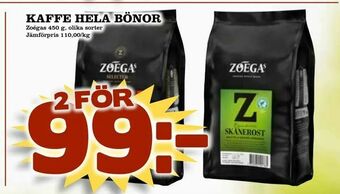 Bonum Matmarknad Kaffe hela bönor erbjuda