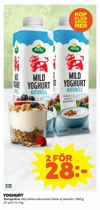 Coop Extra Yoghurt erbjuda