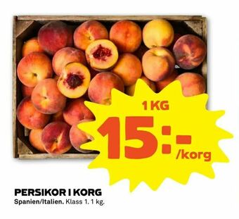 Persikor i korg