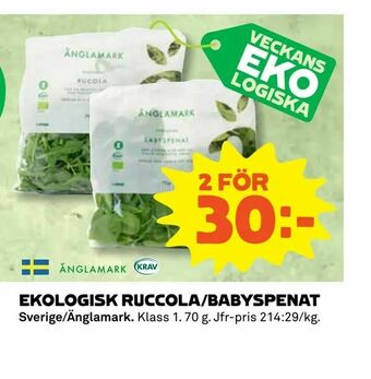 Coop Daglivs Ekologisk ruccola/babyspenat erbjuda