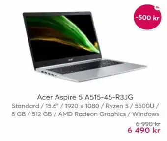 Webhallen Acer Aspire 5 A515-45-R3JG erbjuda