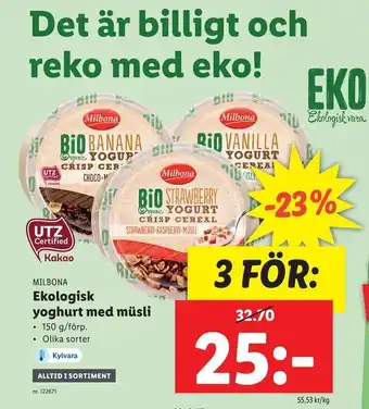 Lidl Ekologisk. yoghurt med müsli erbjuda