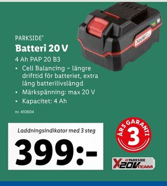 Lidl Batteri 20 v erbjuda