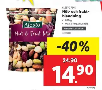 Lidl Nöt- och fruktblandning erbjuda