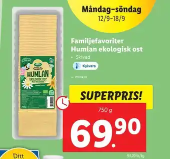 Lidl Familjefavoriter humlan ekologisk ost erbjuda