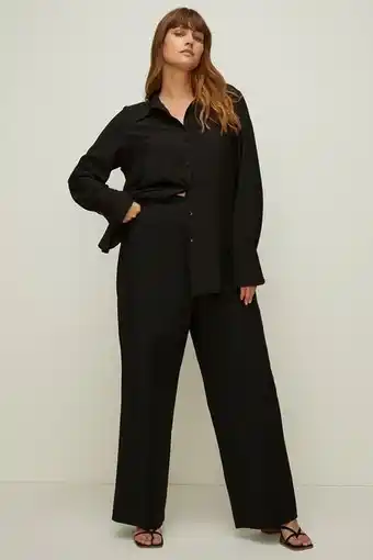 Oasis Plus size cotton sateen wide leg trouser erbjuda
