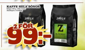 Nelins Kaffe hela bönor erbjuda