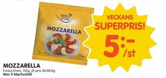 Tempo Mozzarella erbjuda