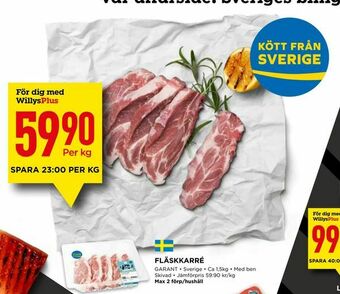 Willys Fläskkarré erbjuda