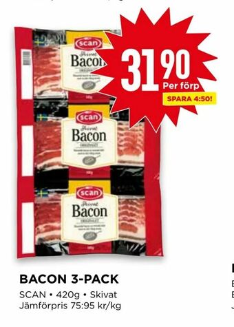 Willys Bacon 3-pack erbjuda