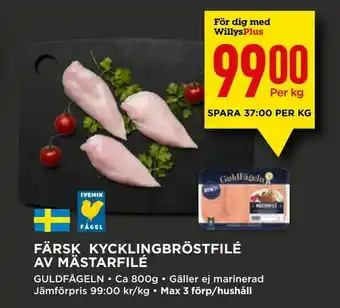 Willys Färsk kycklingbröstfilé av mästarfilé erbjuda