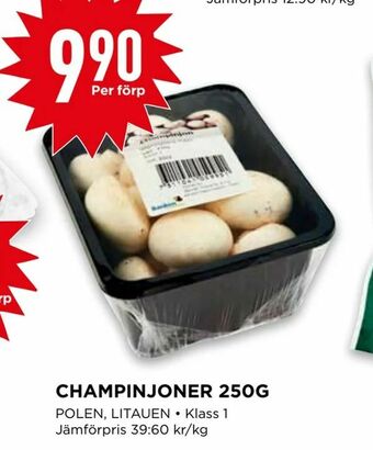 Willys Champinjoner 250g erbjuda