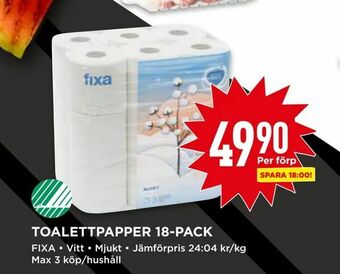 Willys Toalettpapper 18-pack erbjuda