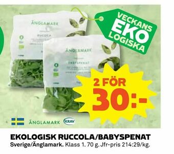 Coop Ekologisk ruccola/babyspenat erbjuda
