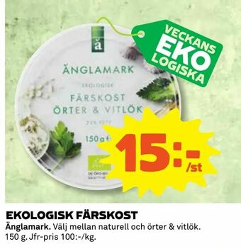 Coop Ekologisk färskost erbjuda