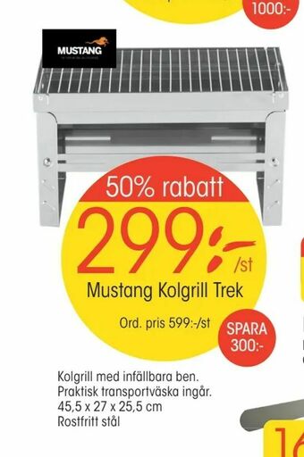 EKO Mustang Kolgrill Trek erbjuda