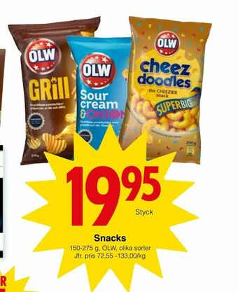 Matöppet Snacks erbjuda