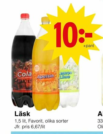Matöppet Läsk erbjuda