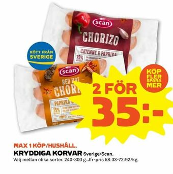 Stora Coop Kryddiga korvar erbjuda