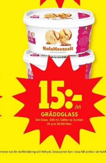ICA Kvantum Sia gräddglass erbjuda