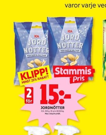 ICA Kvantum Ica jordnötter erbjuda