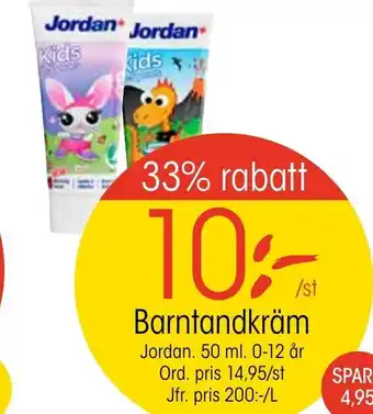 EKO Barntandkräm Jordan erbjuda