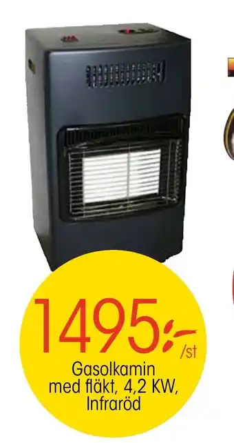 EKO Gasolkamin med fläkt 4,2KW Infraröd erbjuda