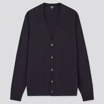 Uniqlo 100% extra fine merino v neck cardigan (2020 season) erbjuda