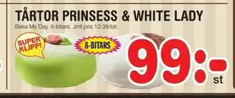 Nya Pulsen Tårtor prinsess & white lady erbjuda