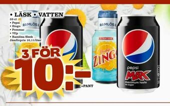 Nya Pulsen Läsk • vatten erbjuda