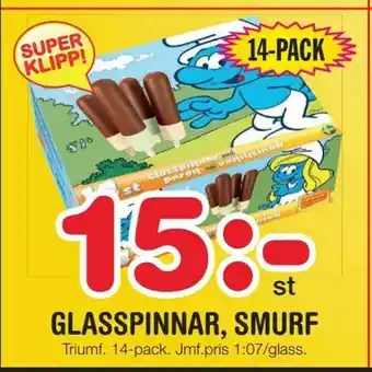 Nya Pulsen Glasspinnar, smurf erbjuda