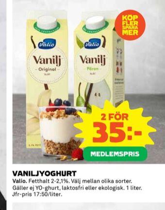 Coop Valio yoghurt erbjuda