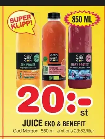 Nya Pulsen Juice eko & benefit erbjuda