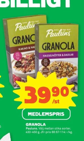 Coop Forum Paulùns granola erbjuda