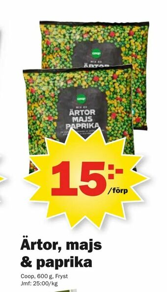 Pekås Ärtor, majs & paprika erbjuda