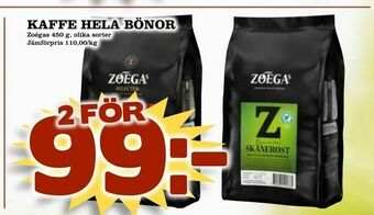 Supergrossen Kaffe hela bönor erbjuda