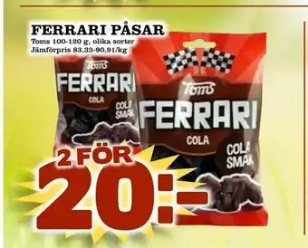 Supergrossen Ferrari påsar erbjuda