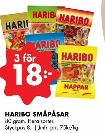 ÖoB Haribo småpåsar erbjuda