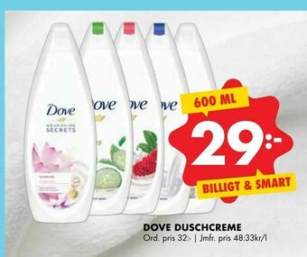ÖoB Dove duschcreme erbjuda