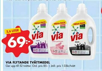 ÖoB Via flytande tvättmedel erbjuda