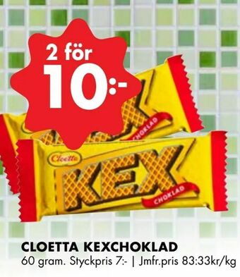 ÖoB Cloetta kexchoklad erbjuda
