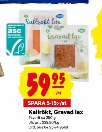 City Gross Kallrökt, Gravad lax erbjuda