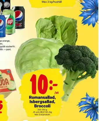 City Gross Romansallad, Isbergsallad, Broccoli erbjuda