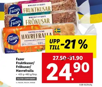 Lidl Fazer Fruktkusar/ Frökusar/ Havrefralla erbjuda