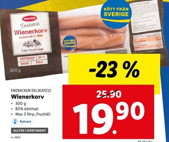 Lidl Enebacken Delikatess Wienerkorv erbjuda