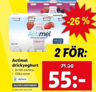 Lidl Actimel Drickyoghurt erbjuda