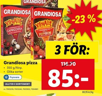 Lidl Grandiosa Pizza erbjuda