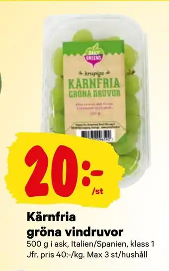 City Gross Kärnfria gröna vindruvor erbjuda