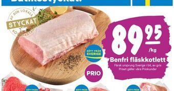 City Gross Benfri fläskkotlett erbjuda