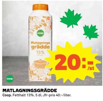 Coop Extra Matlagningsgrädde erbjuda